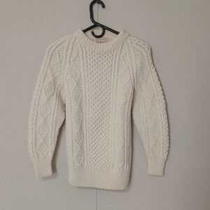 VTG Francis Daunt Fisherman Ireland Hand Knit Cream Sweater